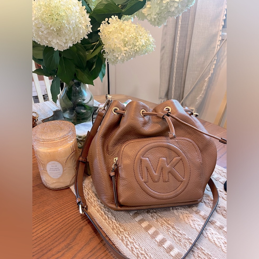 mk bucket bag brown